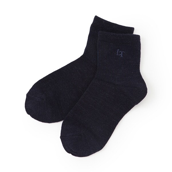 【ベーシック/あったか】刺しゅうクルーソックス