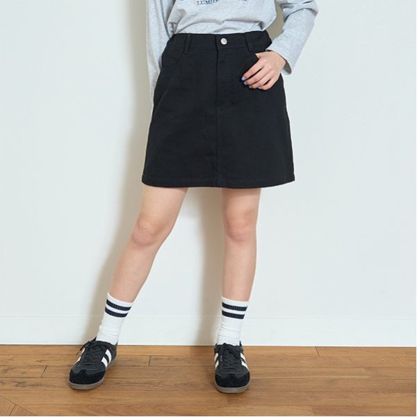 【ベーシック】【GOODPRICE】デニム・ツイル台形スカパン