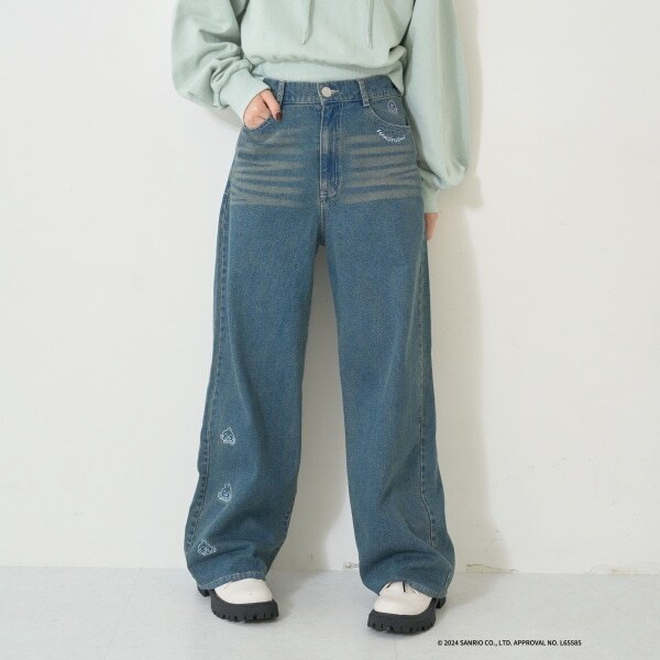 【サンリオキャラクターズ】刺しゅうデニムパンツ
