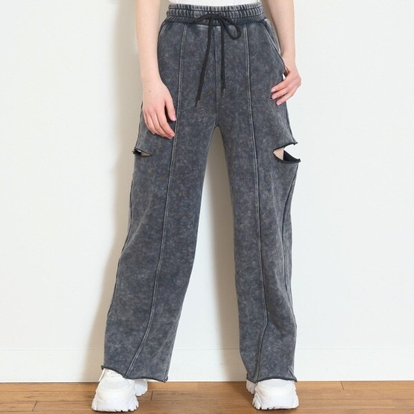 【LTXC】ヴィンテージ風スリットスウェットパンツ