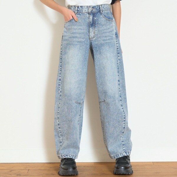 【LTXC】【接触冷感/ひんやり】バレルレッグライトデニム