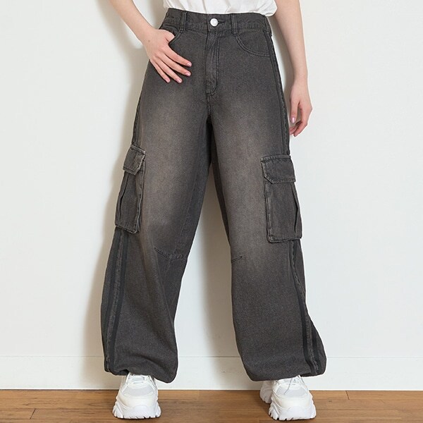 【LTXC】ライトデニムラインカーゴパンツ