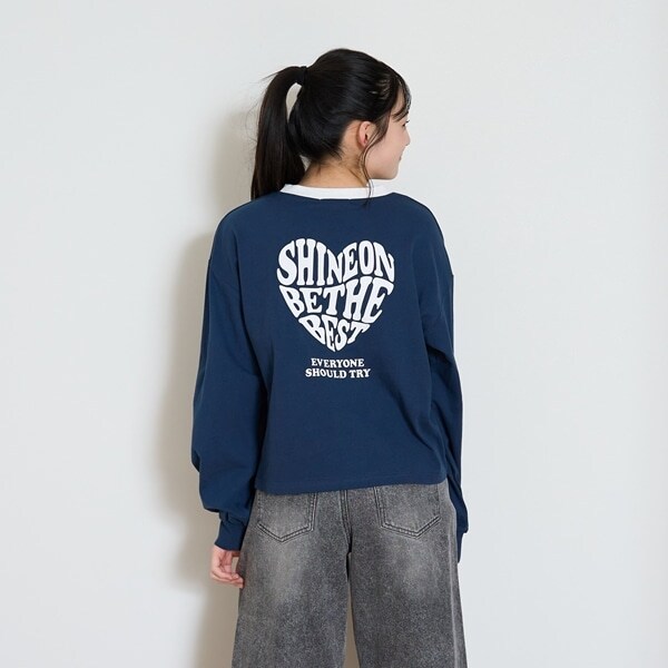 【GOODPRICE】ハートバイカラー長袖Tシャツ