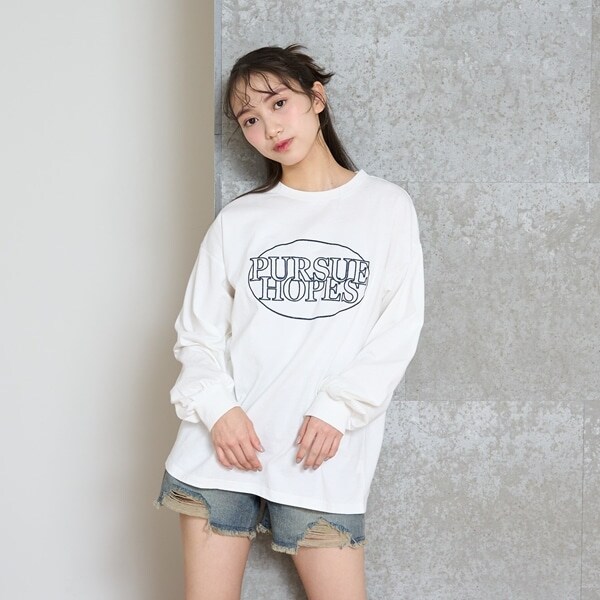 【GOODPRICE】サークル刺繍長袖Tシャツ