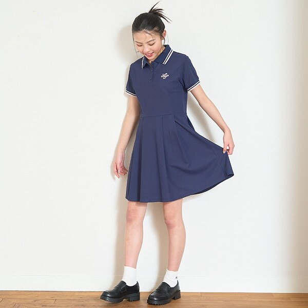 半袖ポロワンピース