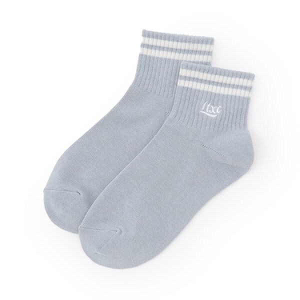 【抗菌防臭】ライン刺繍ロゴくるぶし丈ソックス