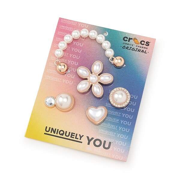 【crocs】ジビッツ パール/リボン