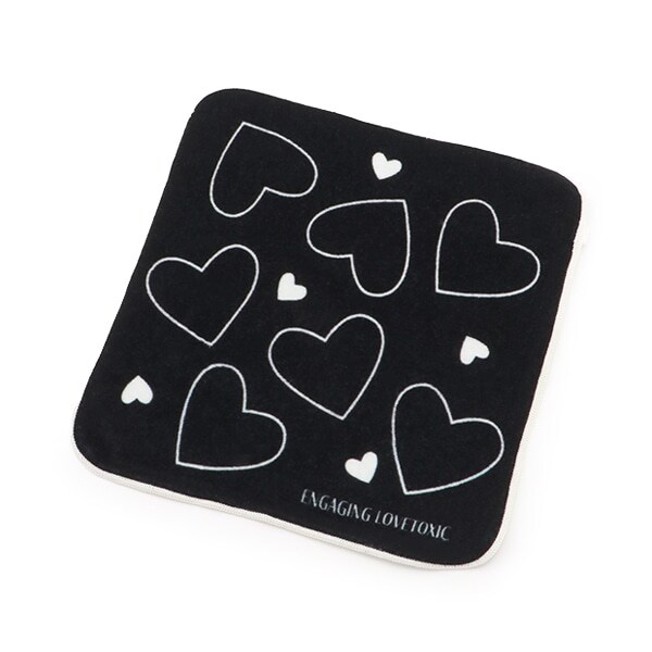 【綿100％】ハート柄ハンドタオル