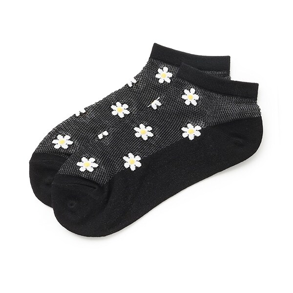 フラワーメッシュスニーカー丈ソックス