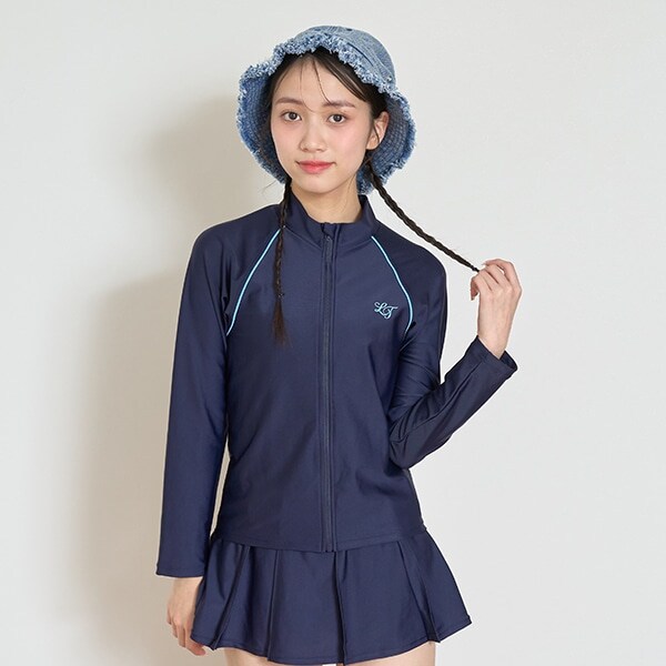 【SWIM】【水着】長袖フルジップラッシュ