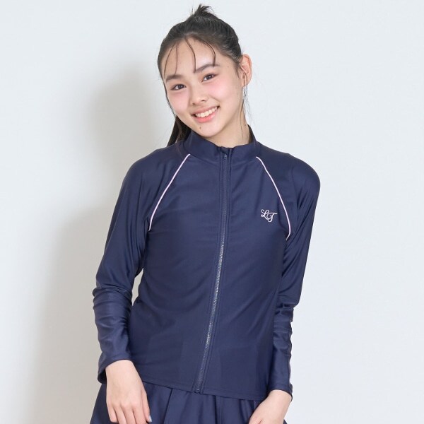 【SWIM】【水着】長袖フルジップラッシュ