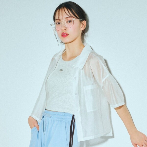 【接触冷感/ひんやり】半袖シアーシャツ