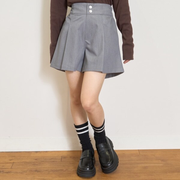 美脚見えタックフレアキュロット