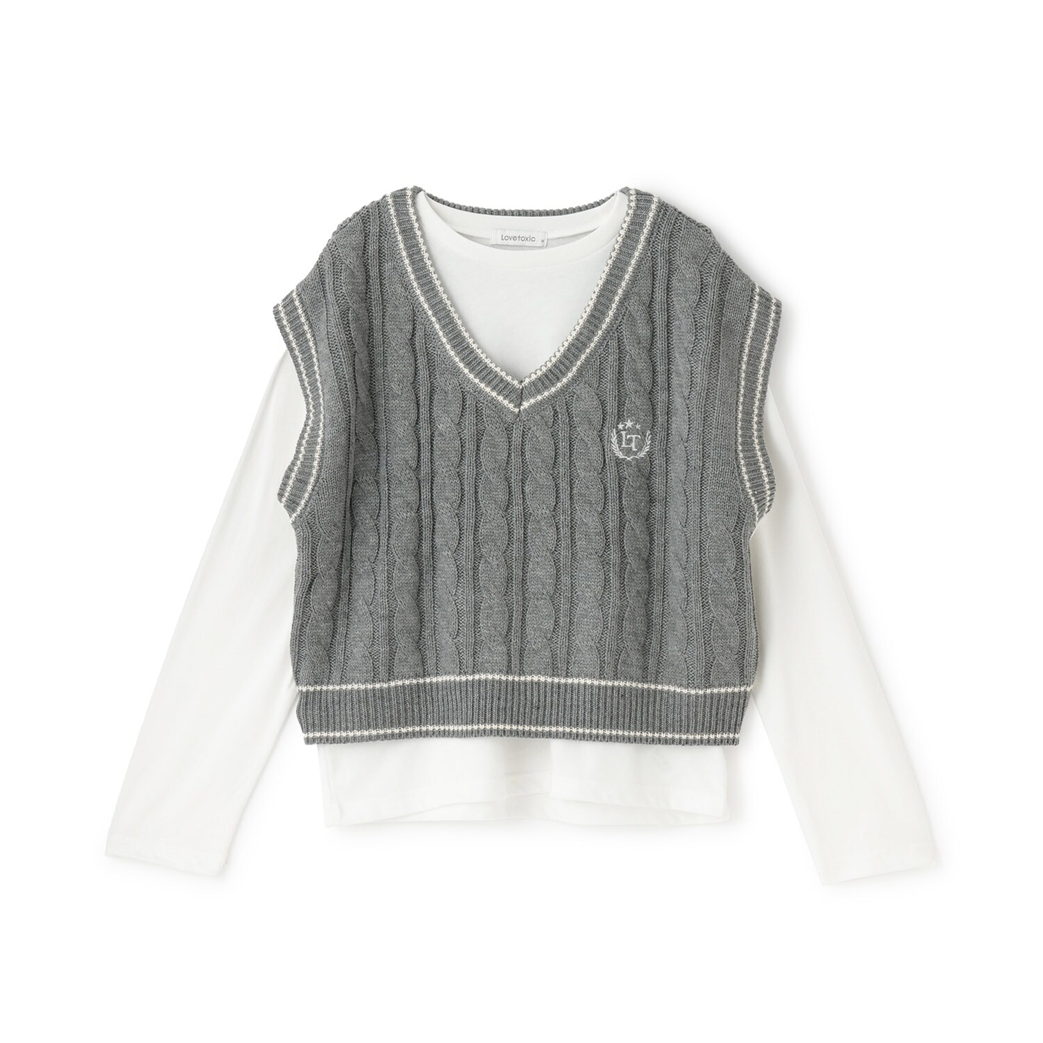 【GOODPRICE】ケーブルニットTシャツSET