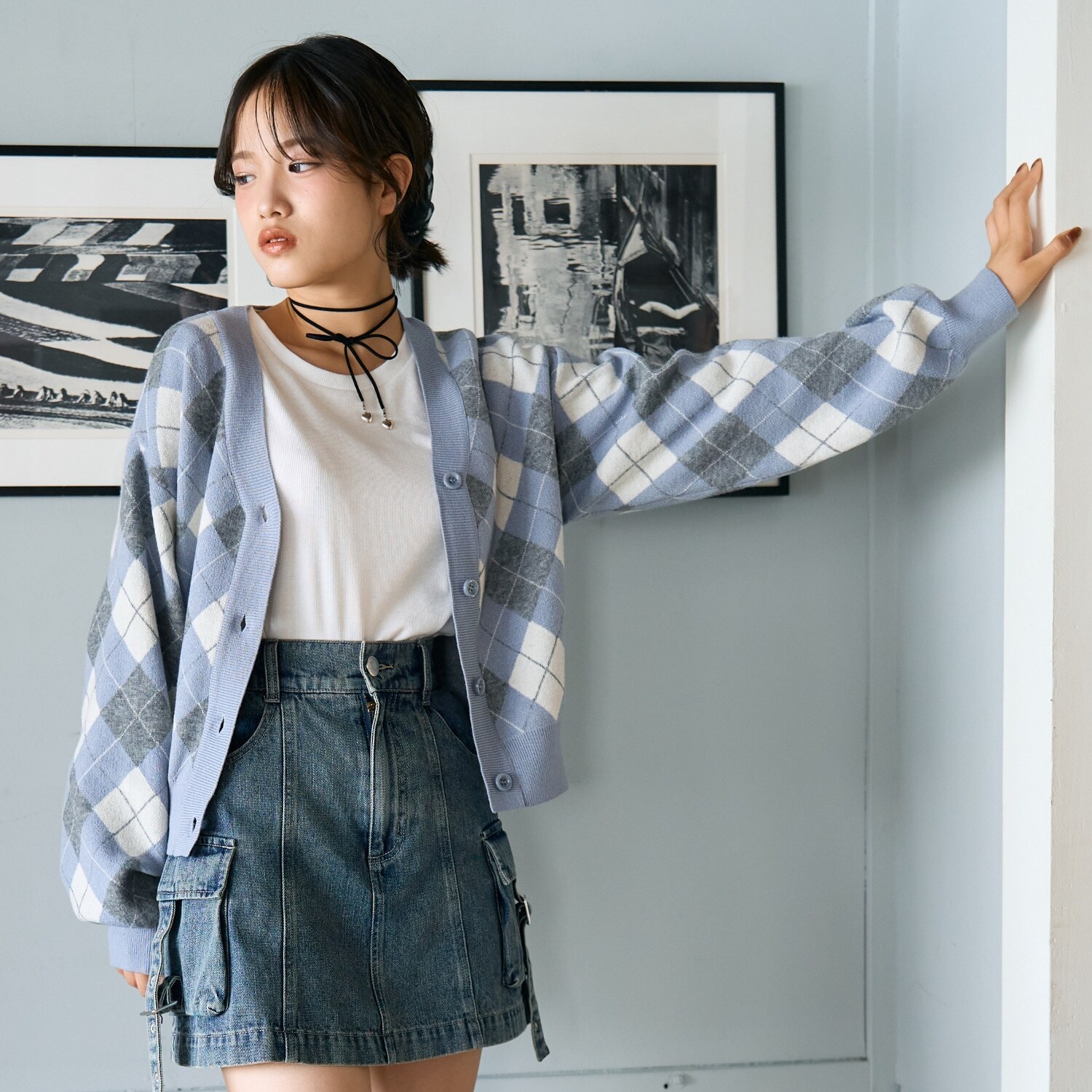 アーガイルニットTシャツSET