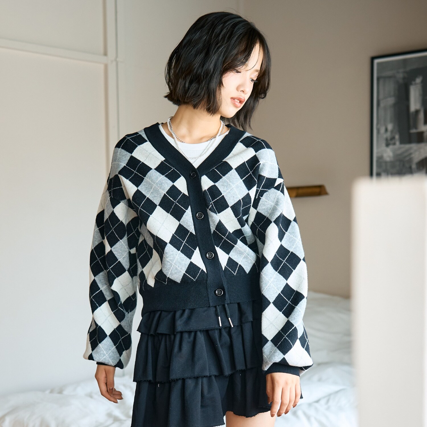 アーガイルニットTシャツSET