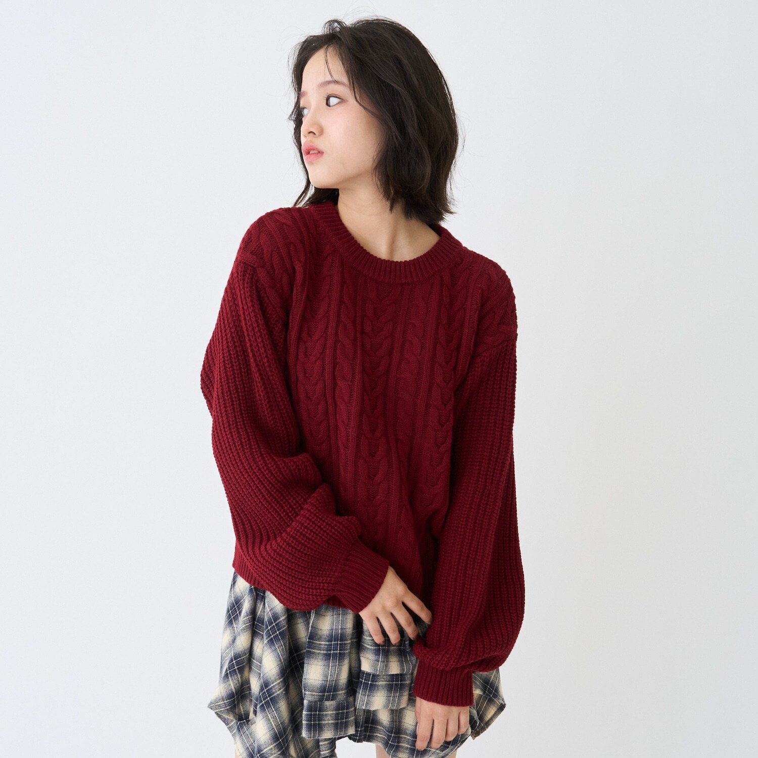 【GOODPRICE】ケーブルニットプルオーバー