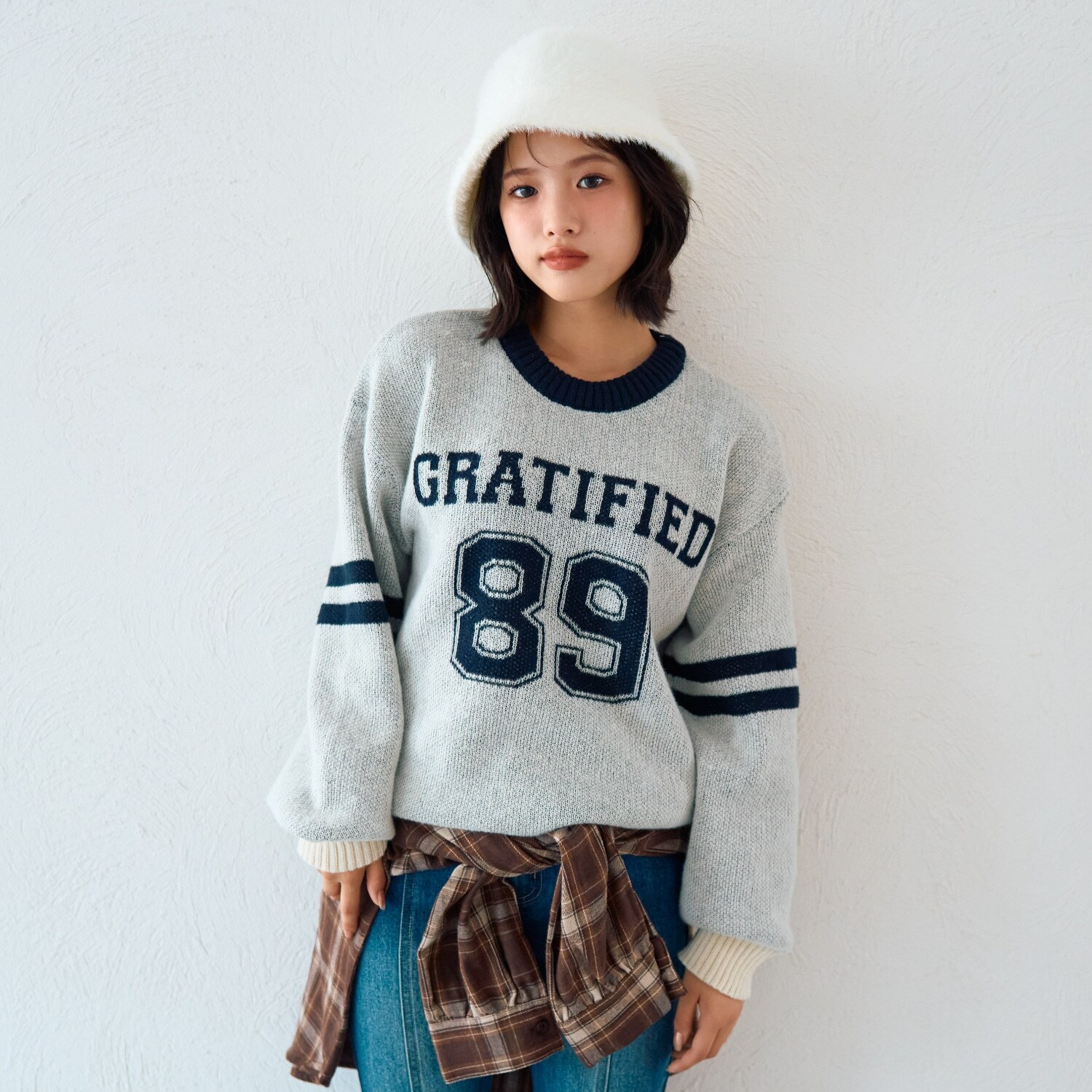 モヘアタッチジャガードプルオーバー