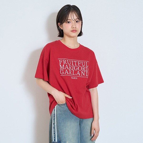 【GOODPRICE】【綿100％】3段ロゴ刺しゅうTシャツ