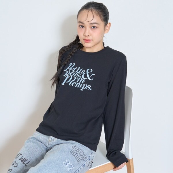 【GOODPRICE】ロゴ刺しゅう長袖Tシャツ