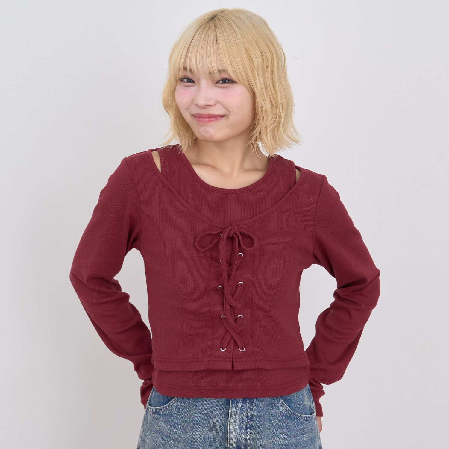 レースアップ長袖TシャツSET