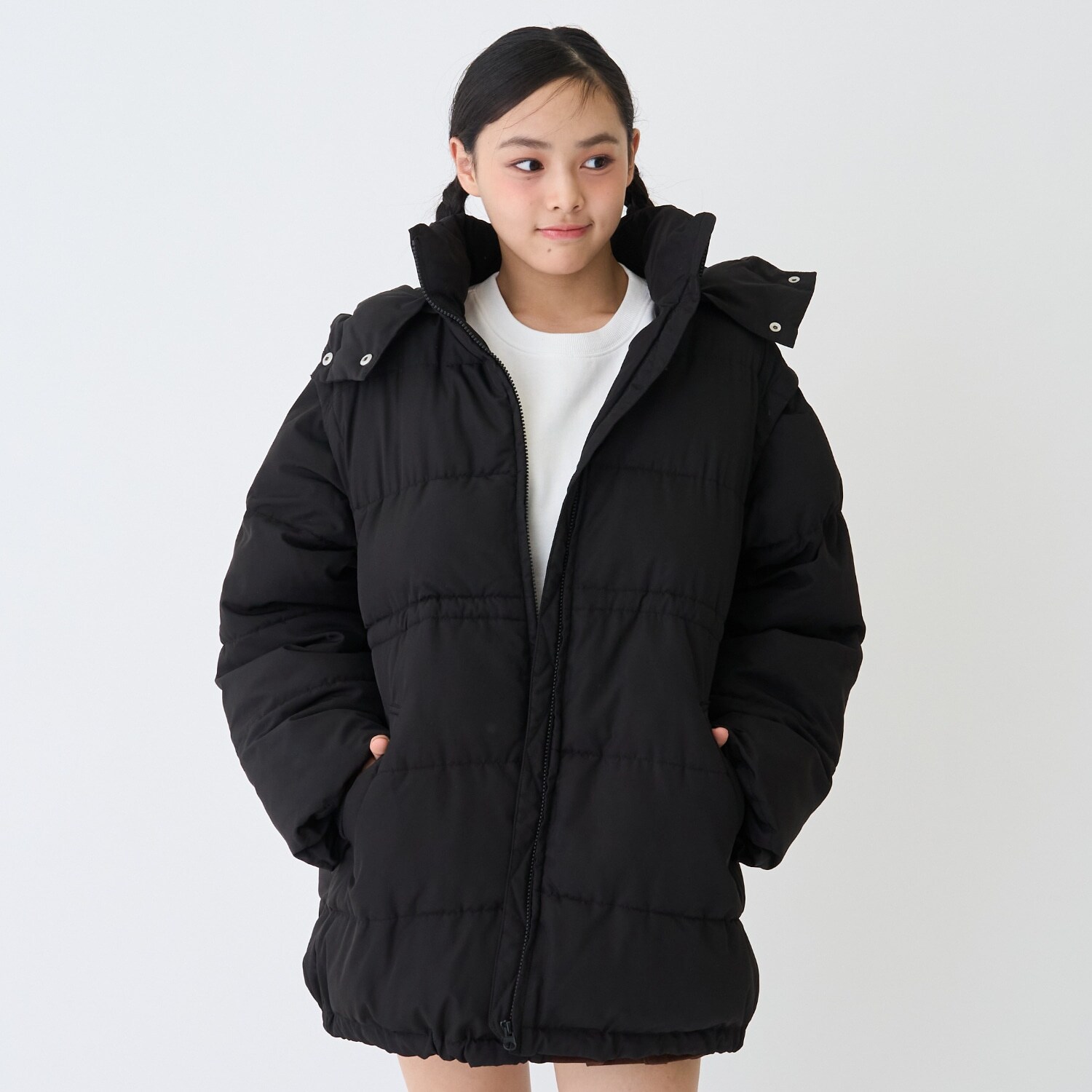 袖取り外しロングブルゾン