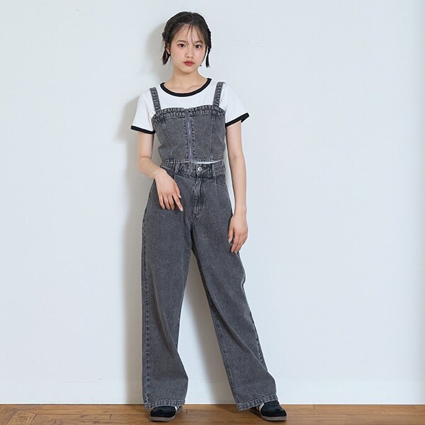 【綿100％】デニムパンツセットアップ