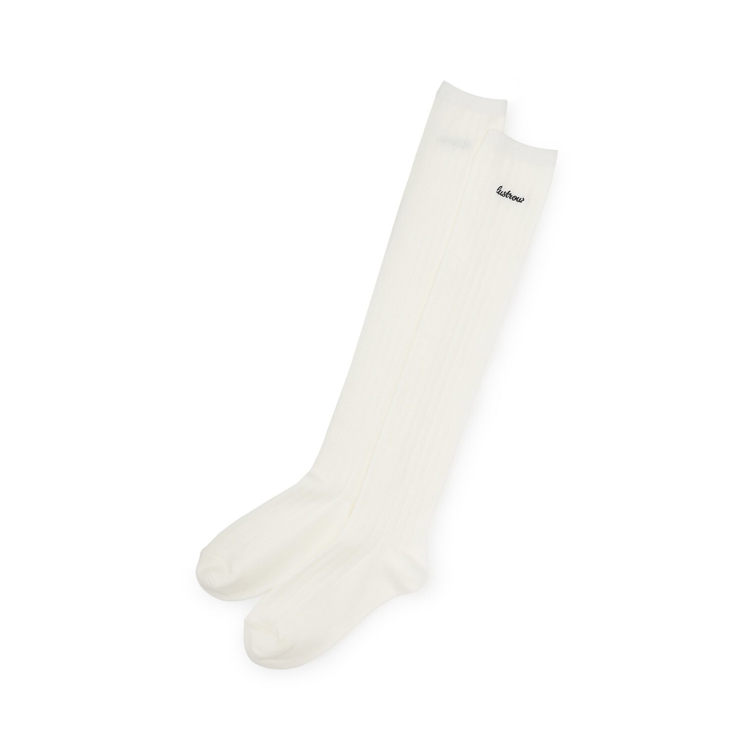 リブ刺しゅうニーハイソックス