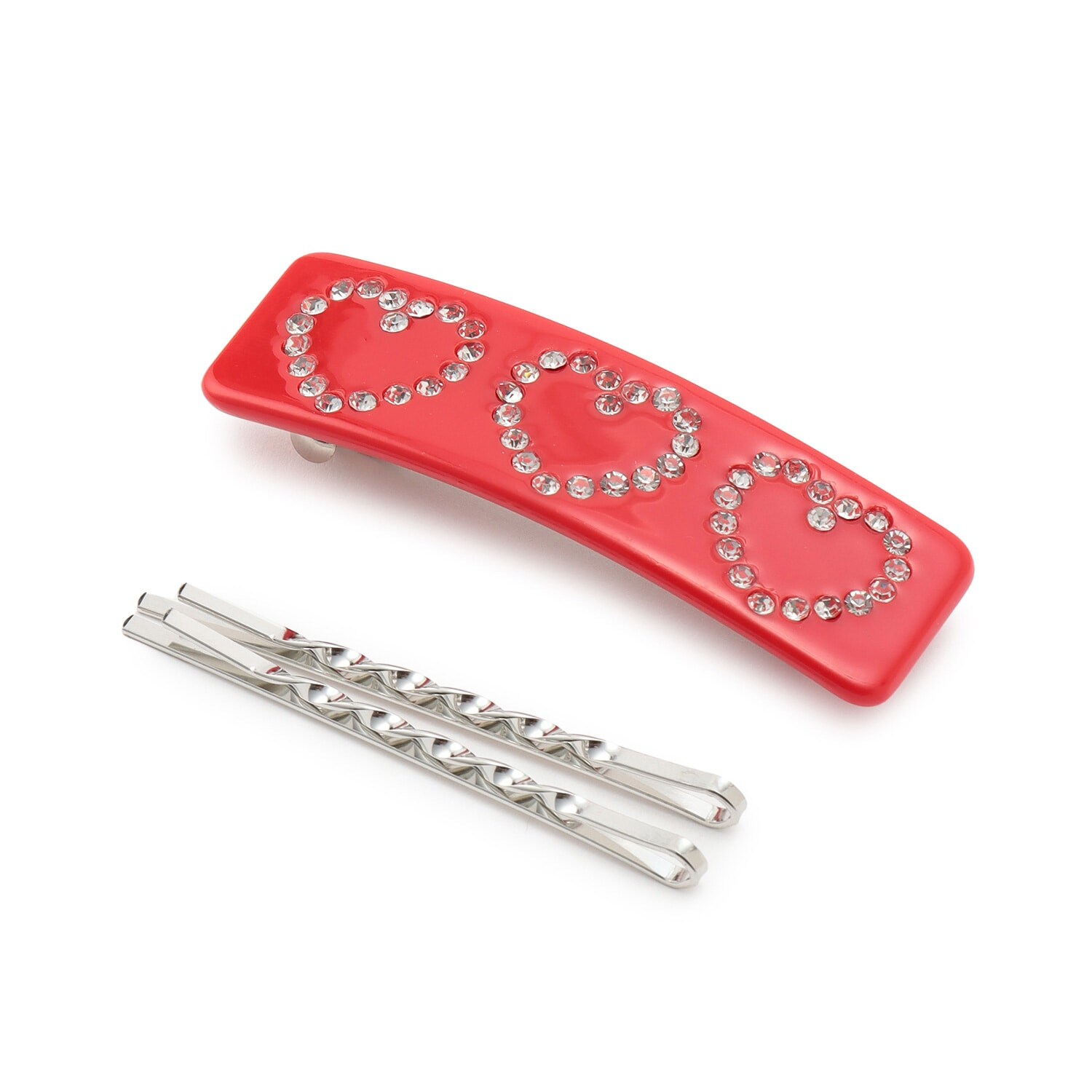 ラインストーンヘアクリップ