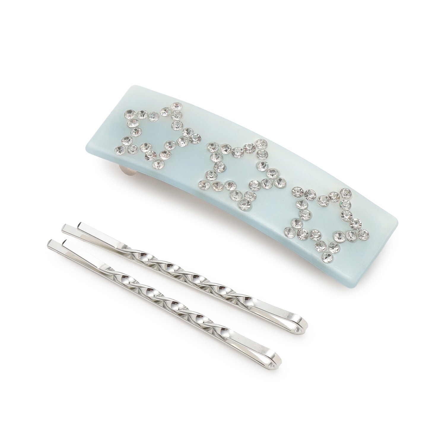 ラインストーンヘアクリップ