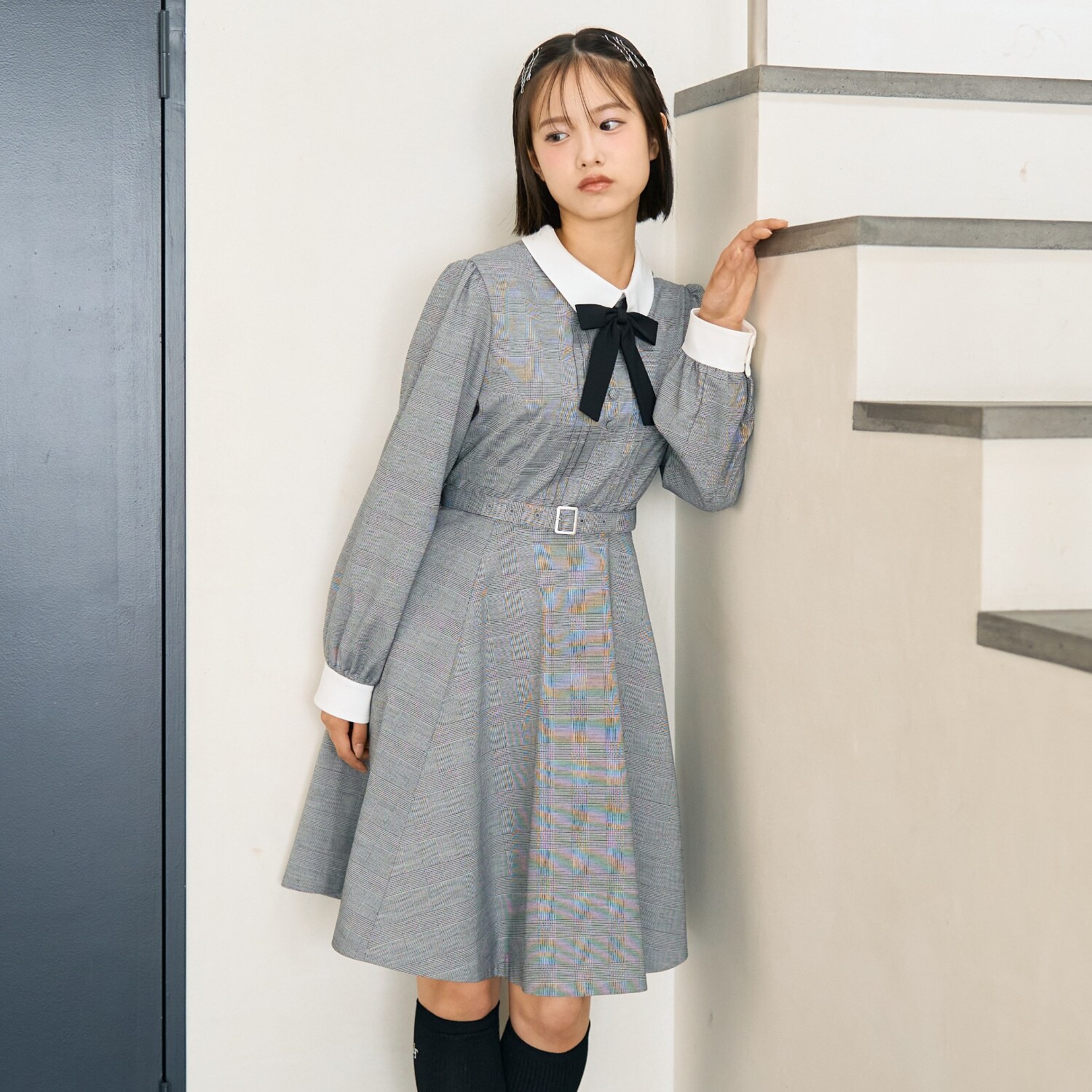 【卒服・セレモニー】ベルトつきワンピース