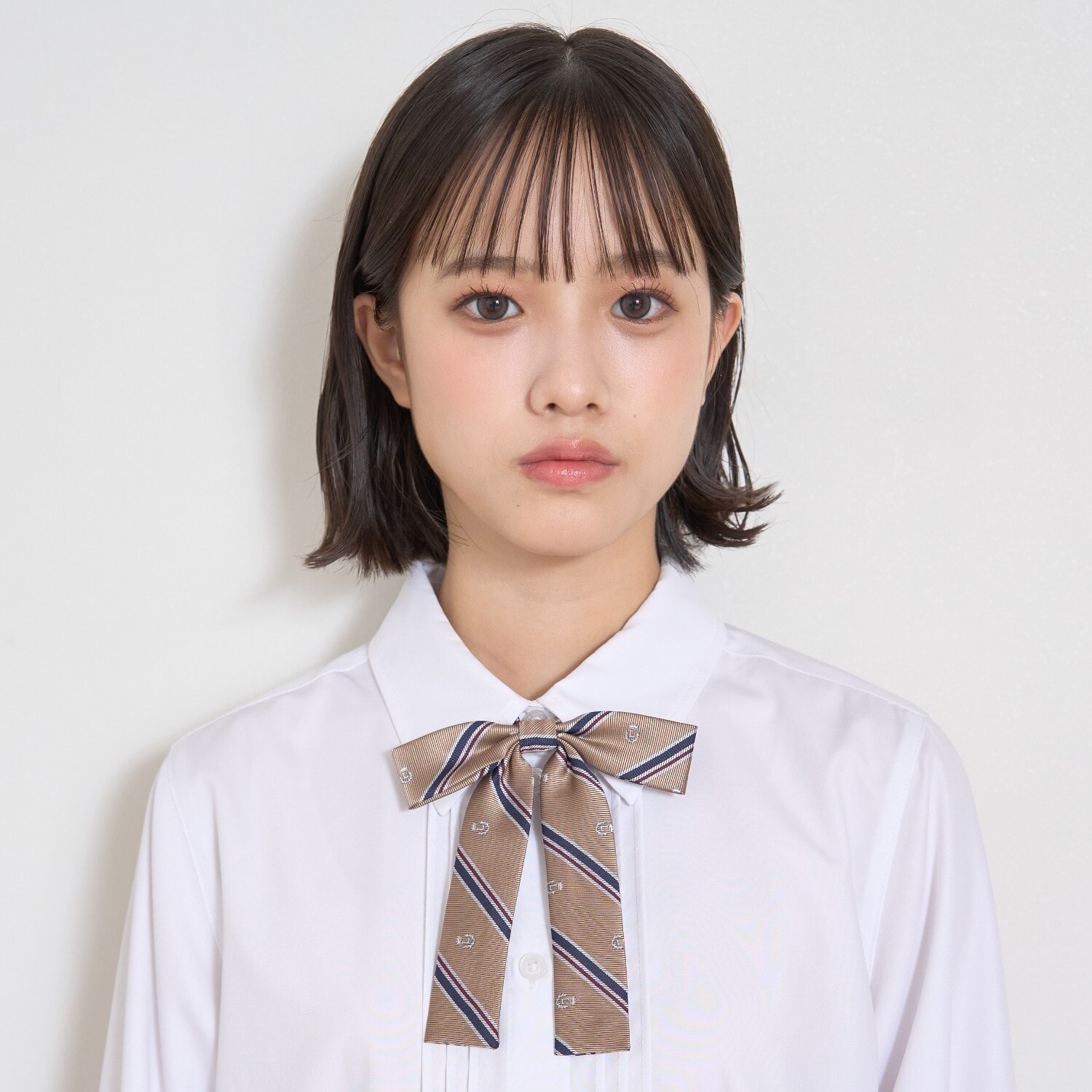 【卒服・セレモニー】レジメンタル柄細リボンタイ