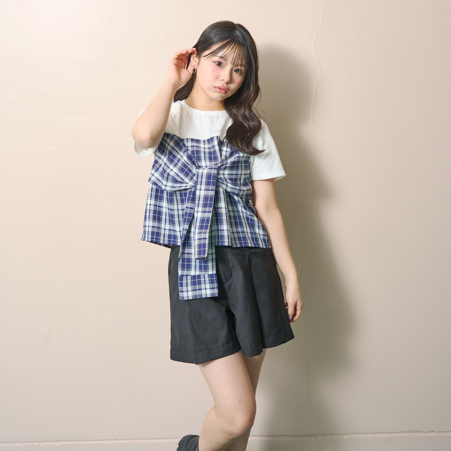 美脚見えタックフレアキュロット