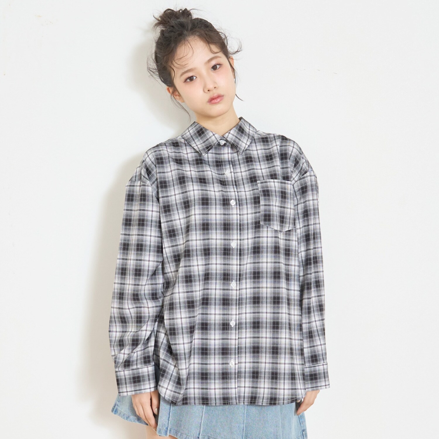 ルーズチェックシャツ