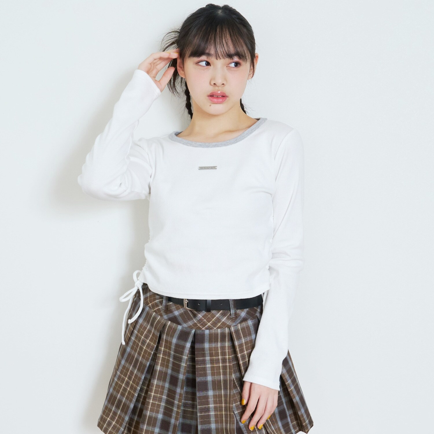 ドロストクロップドテレコ長袖T