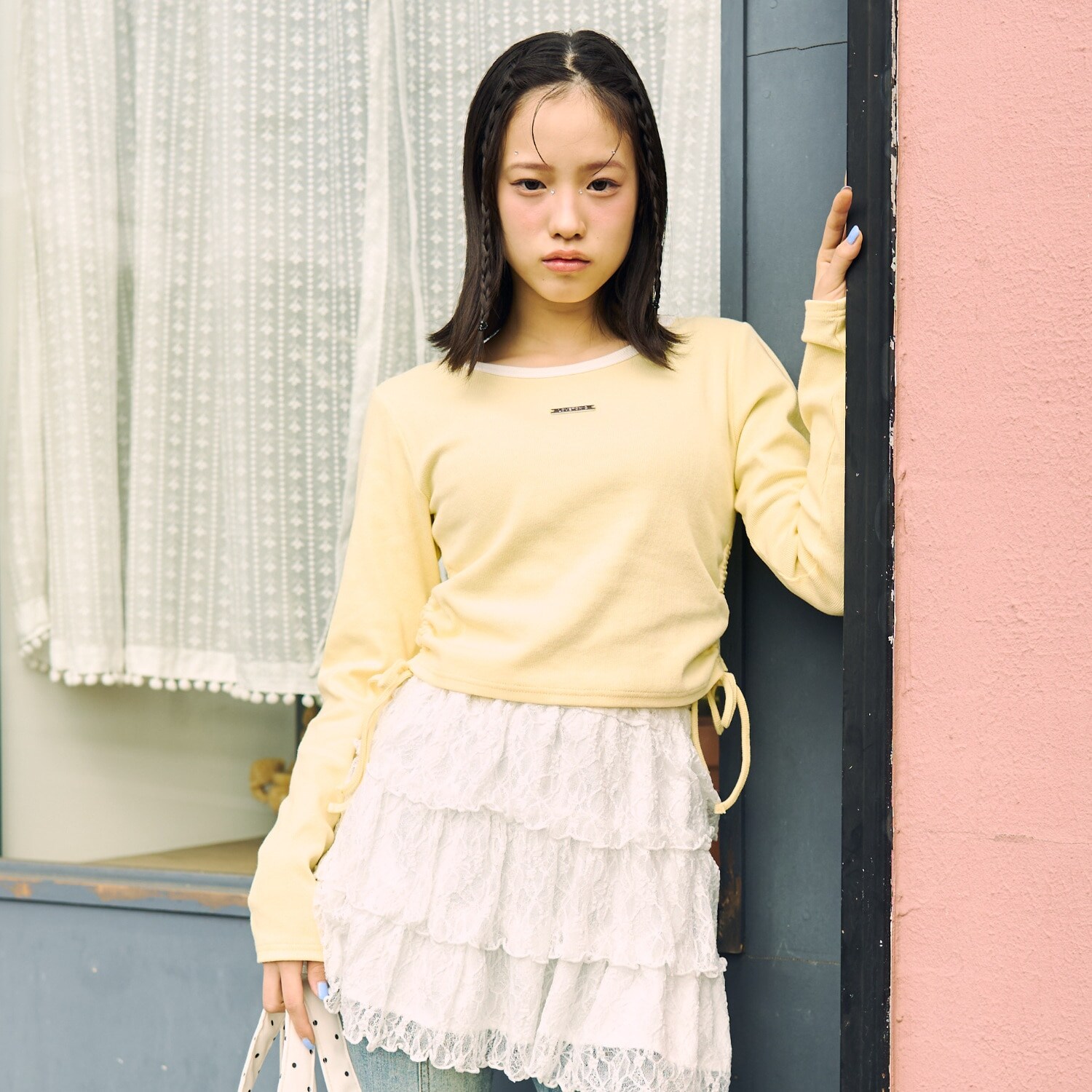 ドロストクロップドテレコ長袖T