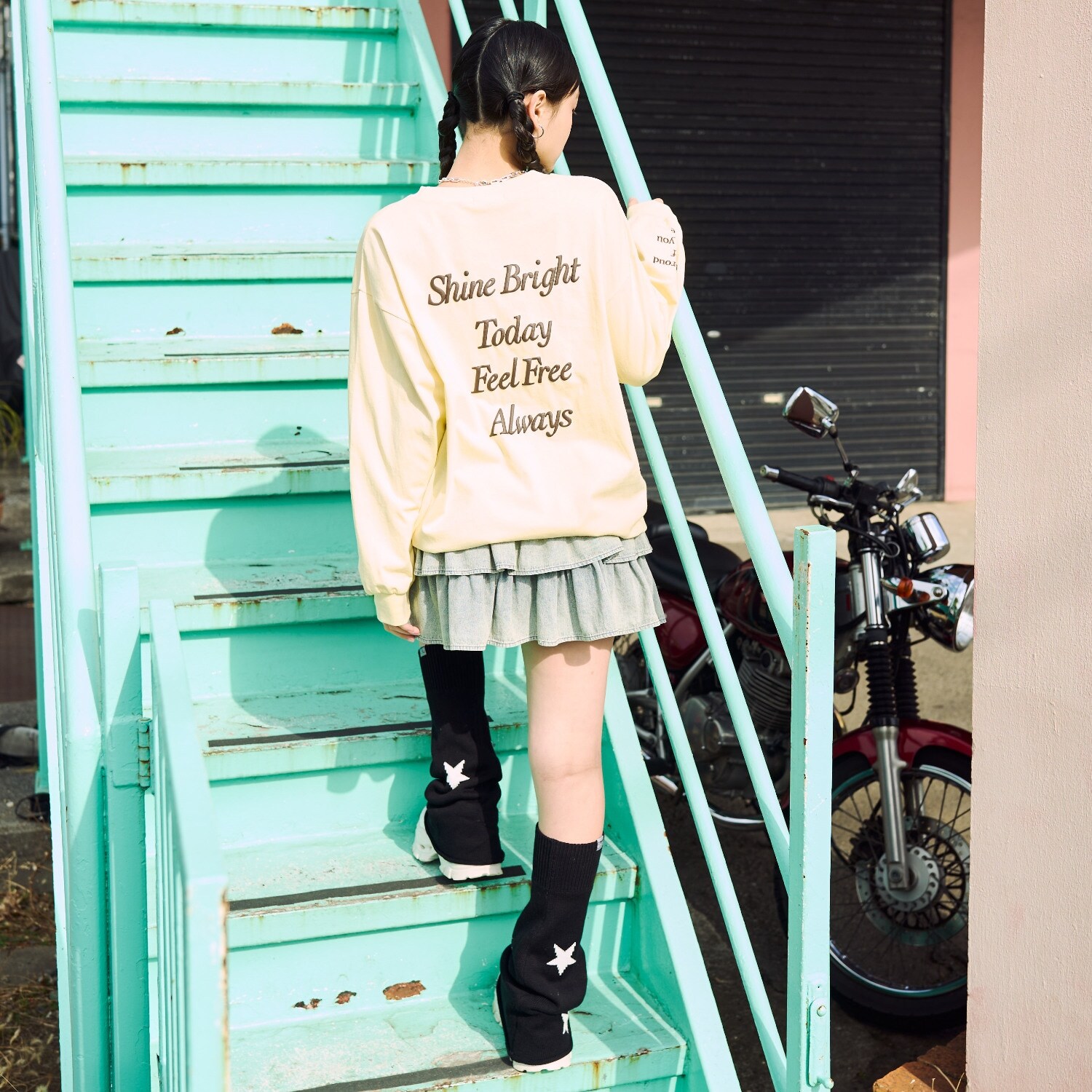 【GOODPRICE】【綿100%】バックロゴカラー長袖T