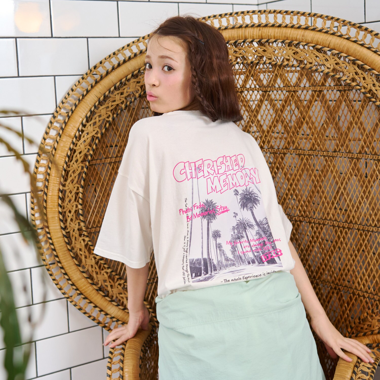 【綿100%】バックフォトルーズ半袖T