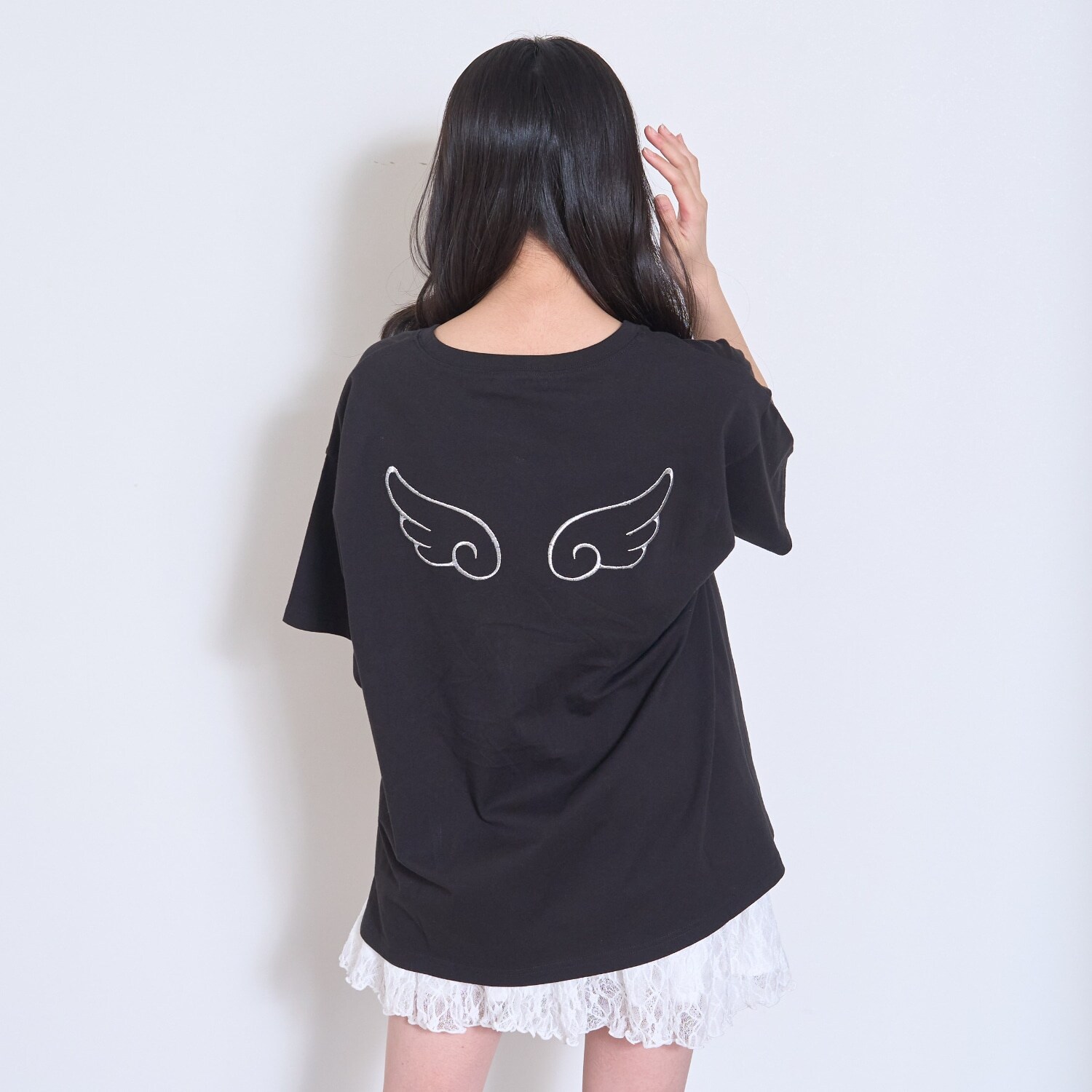 【綿100%】羽モチーフ半T