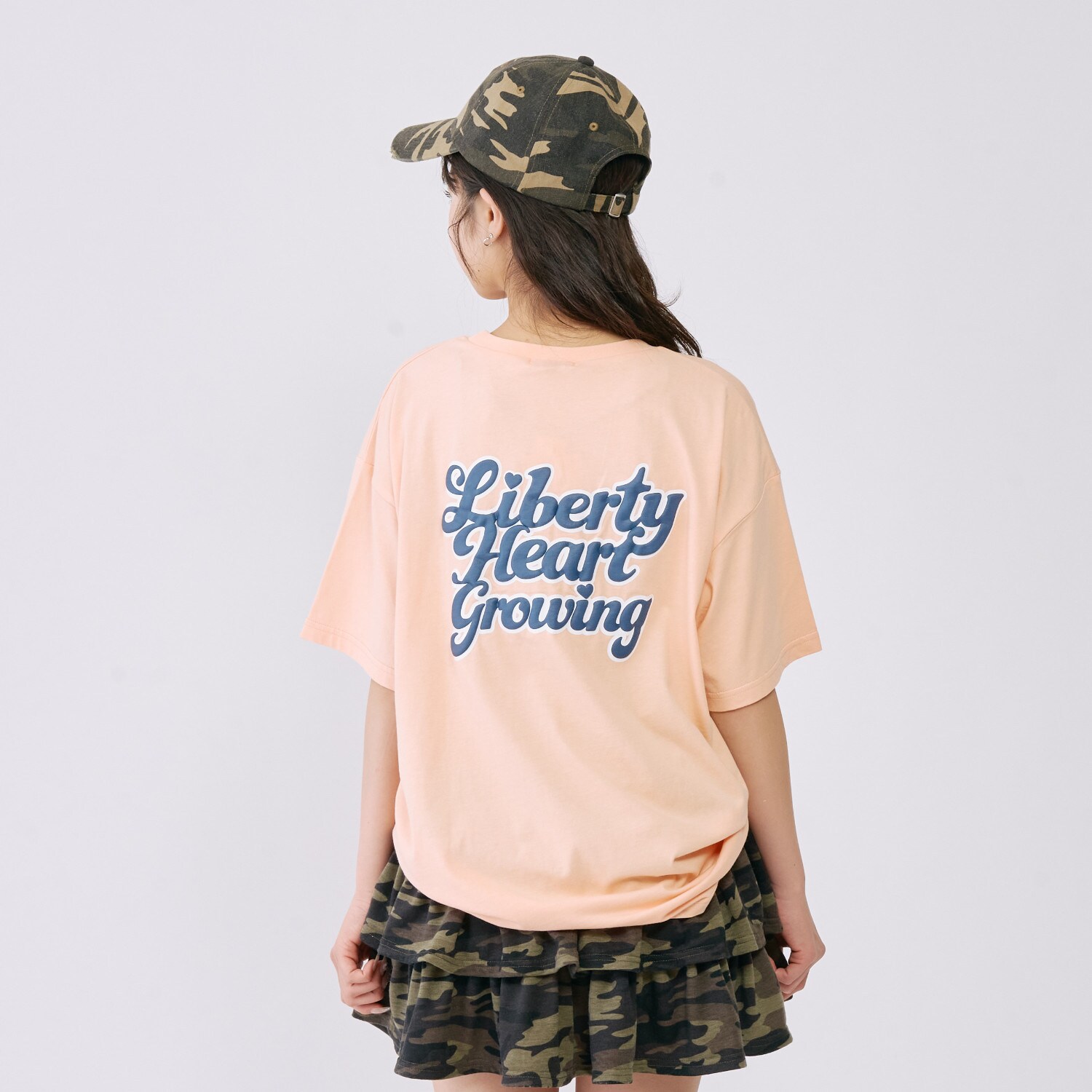 【綿100%】プックリバックロゴルーズ半T