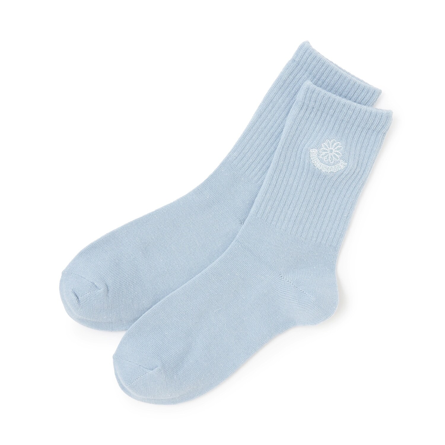 フラワー刺しゅうクルーソックス