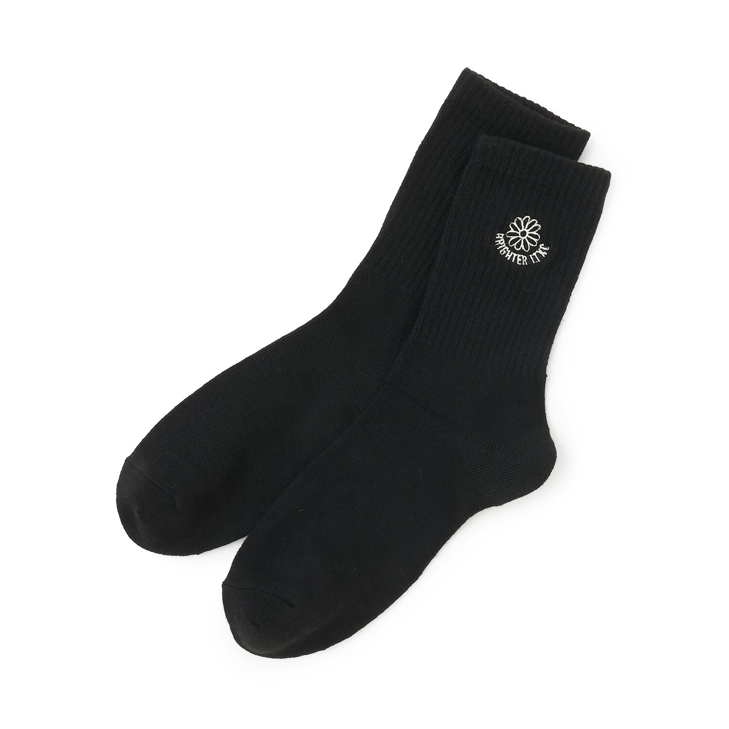 フラワー刺しゅうクルーソックス