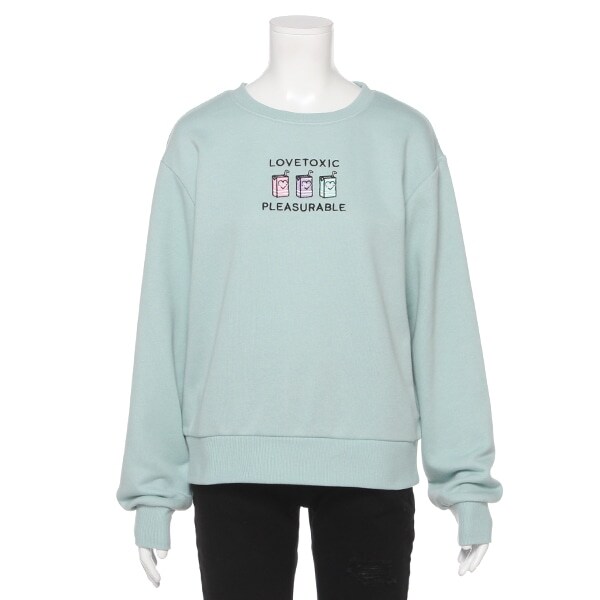 裏毛 3アイコン刺しゅうトレーナー