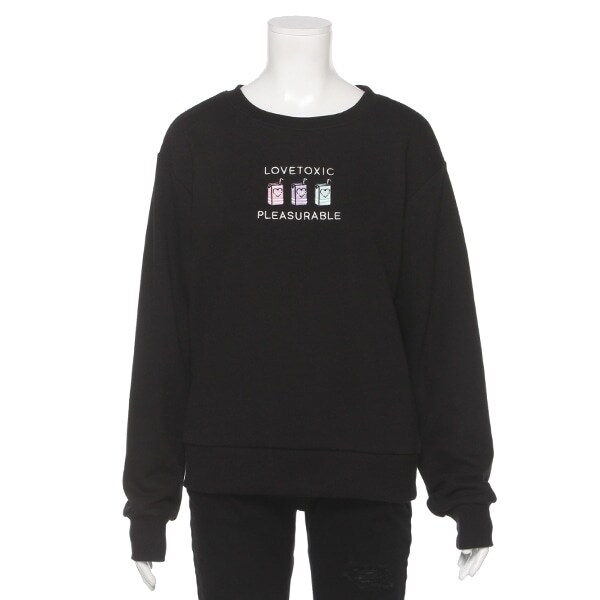 裏毛 3アイコン刺しゅうトレーナー