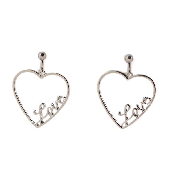 LOVEハートフープイヤリング