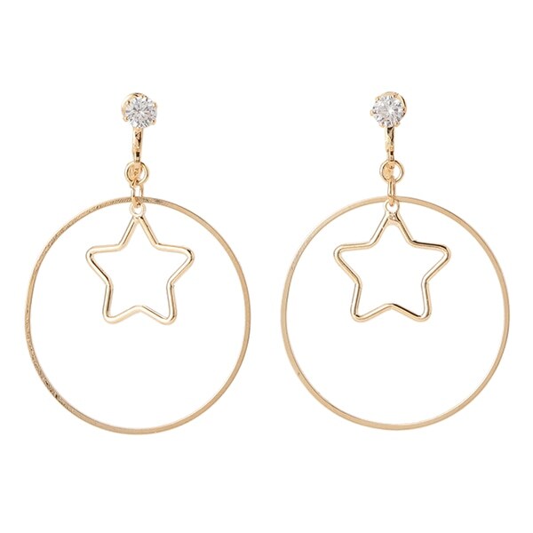 星サークルフープイヤリング