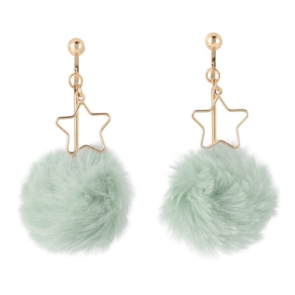 ロングポンポン×スターイヤリング