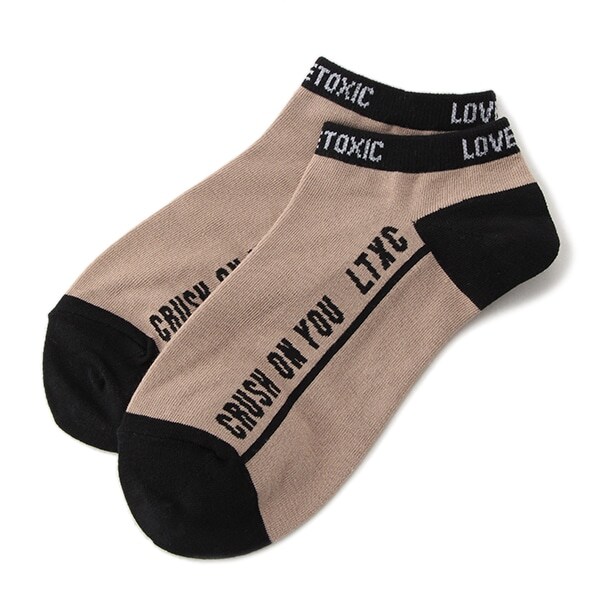 バイカラーロゴスニーカー丈ソックス