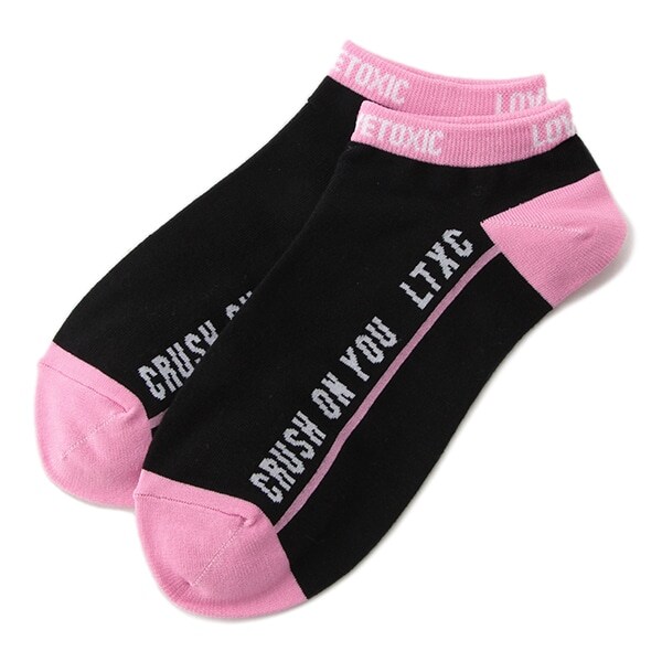 バイカラーロゴスニーカー丈ソックス