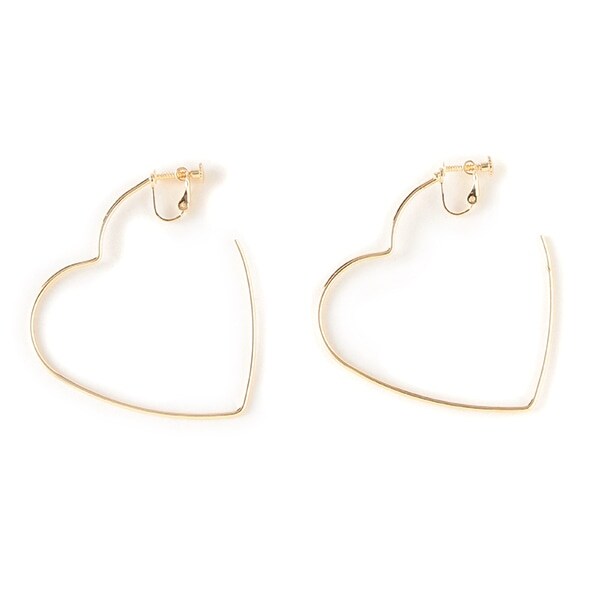 ハートフープイヤリング